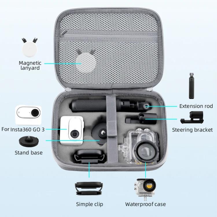For Insta360 GO 3 / GO 3S BRDRC Portable Storage Box Case (Grey) - Case & Bags by BRDRC | Online Shopping UK | buy2fix