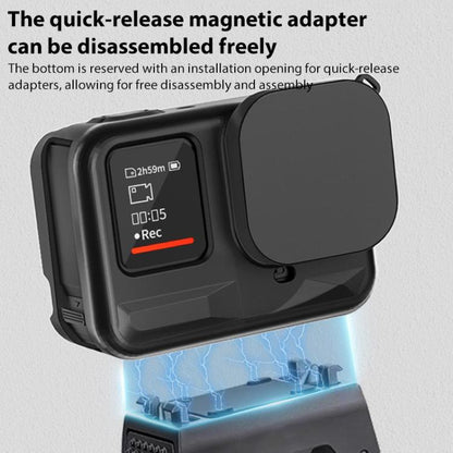 For Insta360 Ace Pro Silicone Protective Case with Wrist Strap & Lens Cover (Black) - Case & Bags by buy2fix | Online Shopping UK | buy2fix