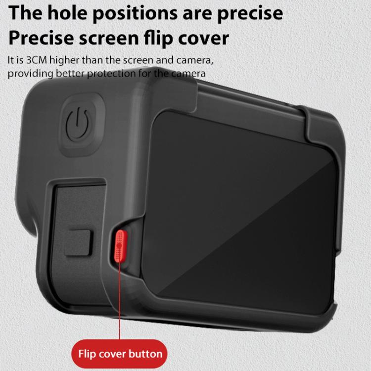 For Insta360 Ace Pro Silicone Protective Case with Wrist Strap & Lens Cover (Black) - Case & Bags by buy2fix | Online Shopping UK | buy2fix