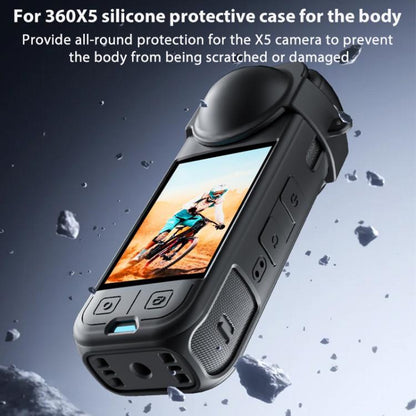 For Insta360 X5 Camera Body Cover Silicone Case with Lens Cover (Black) - Case & Bags by buy2fix | Online Shopping UK | buy2fix