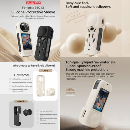 For Insta360 X5 STARTRC Silicone Heat Dissipation Protective Cover with Lens Cover (Black) - Case & Bags by STARTRC | Online Shopping UK | buy2fix