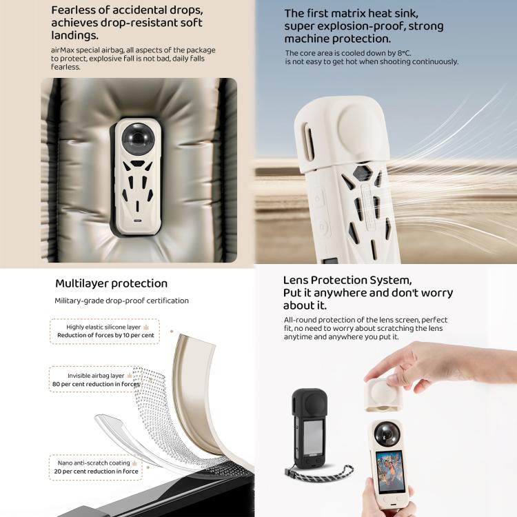 For Insta360 X5 STARTRC Silicone Heat Dissipation Protective Cover with Lens Cover (Black) - Case & Bags by STARTRC | Online Shopping UK | buy2fix