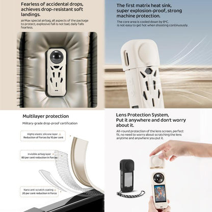 For Insta360 X5 STARTRC Silicone Heat Dissipation Protective Cover with Lens Cover (White) - Case & Bags by STARTRC | Online Shopping UK | buy2fix