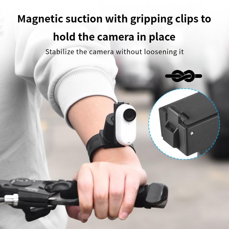For Insta360 GO 3S / GO 3 STARTRC Silicone Wristband Snap Ring Quick Release Fixed Adapter Mount (Black) - Case & Bags by STARTRC | Online Shopping UK | buy2fix