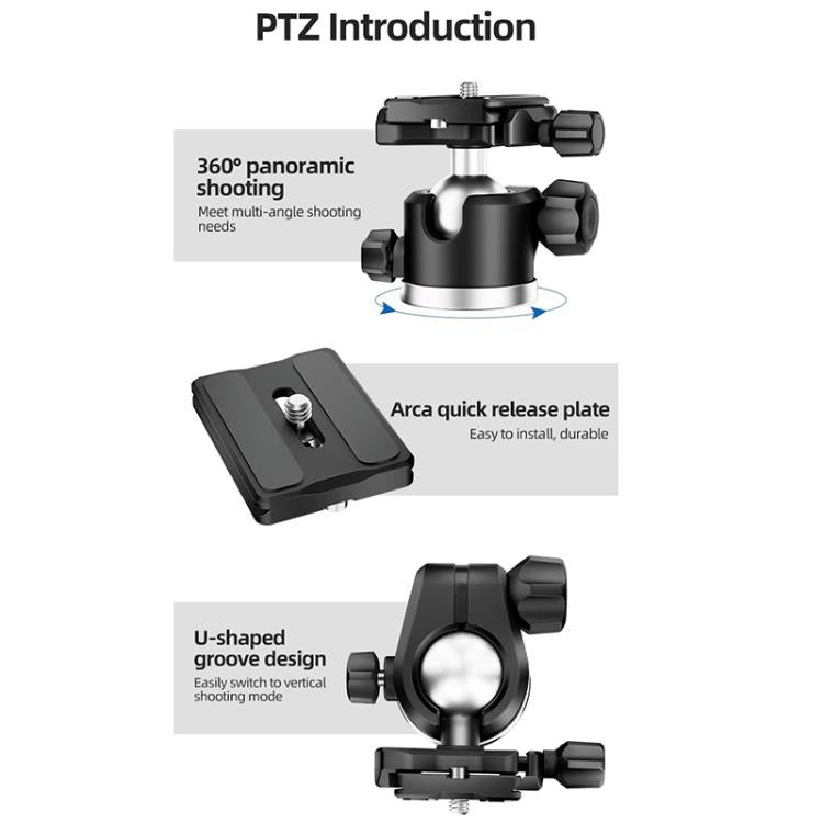 BEXIN TA255-BS30 Portable Collapsible Aluminum Alloy Camera Tripod with Head (Black) - Tripods by BEXIN | Online Shopping UK | buy2fix