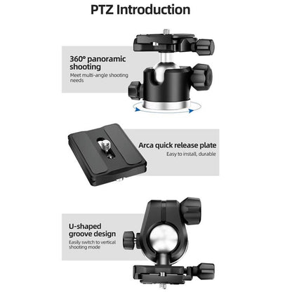 BEXIN TA255-BS30 Portable Collapsible Aluminum Alloy Camera Tripod with Head (Black) - Tripods by BEXIN | Online Shopping UK | buy2fix