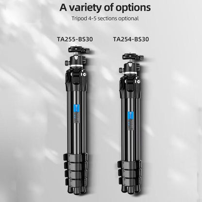 BEXIN TA254-BS30 Portable Collapsible Aluminum Alloy Camera Tripod with Head (Black) - Tripods by BEXIN | Online Shopping UK | buy2fix