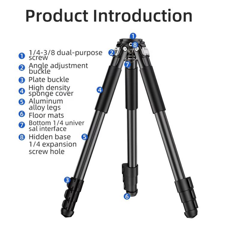 BEXIN RK294 Portable Collapsible Aluminum Alloy Camera Tripod (Black) - Tripods by BEXIN | Online Shopping UK | buy2fix