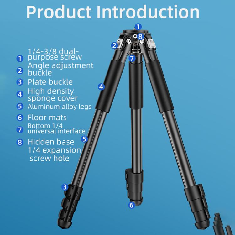 BEXIN RK264 Portable Collapsible Aluminum Alloy Camera Tripod (Black) - Tripods by BEXIN | Online Shopping UK | buy2fix