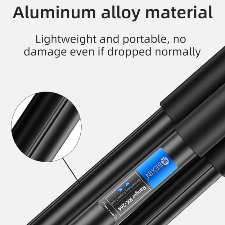 BEXIN RK264 Portable Collapsible Aluminum Alloy Camera Tripod (Black) - Tripods by BEXIN | Online Shopping UK | buy2fix