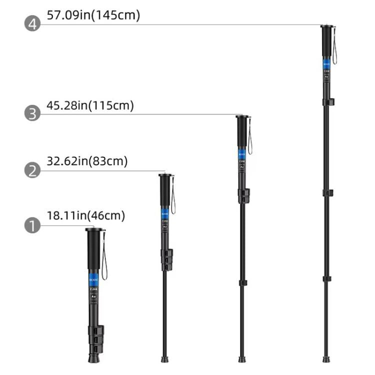 BEXIN P294B Portable Travel Outdoor DSLR Camera Aluminum Alloy Monopod Holder (Black) - Monopods by BEXIN | Online Shopping UK | buy2fix