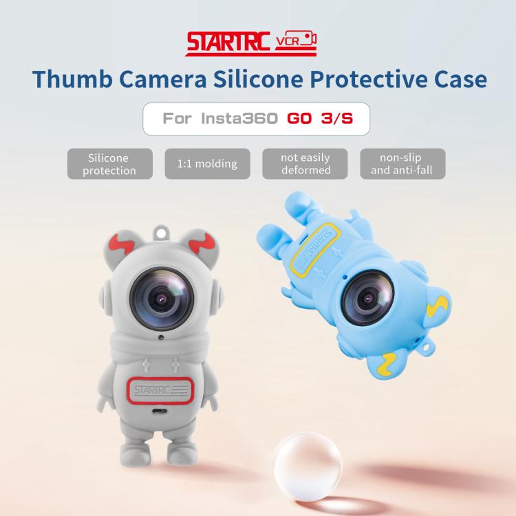 For Insta360 GO 3S STARTRC Cartoon Silicone Protective Case (Dark Gray) - Case & Bags by STARTRC | Online Shopping UK | buy2fix
