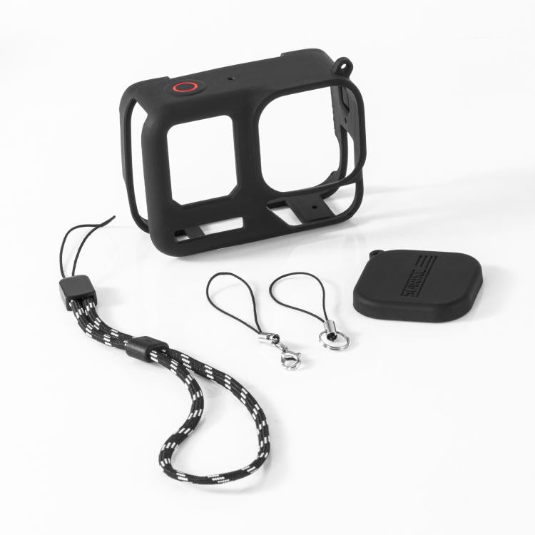 For Insta360 Ace Pro 2 STARTRC Body Silicone Case with Lens Cap & Lanyard (Black) - Case & Bags by STARTRC | Online Shopping UK | buy2fix