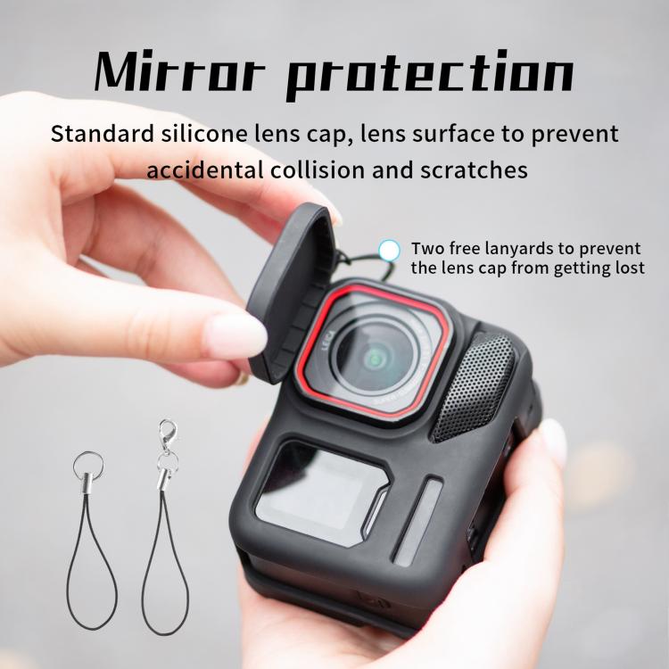 For Insta360 Ace Pro 2 STARTRC Body Silicone Case with Lens Cap & Lanyard (Black) - Case & Bags by STARTRC | Online Shopping UK | buy2fix
