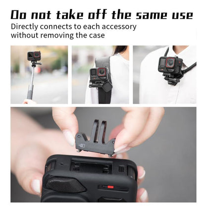 For Insta360 Ace Pro 2 STARTRC Body Silicone Case with Lens Cap & Lanyard (Black) - Case & Bags by STARTRC | Online Shopping UK | buy2fix