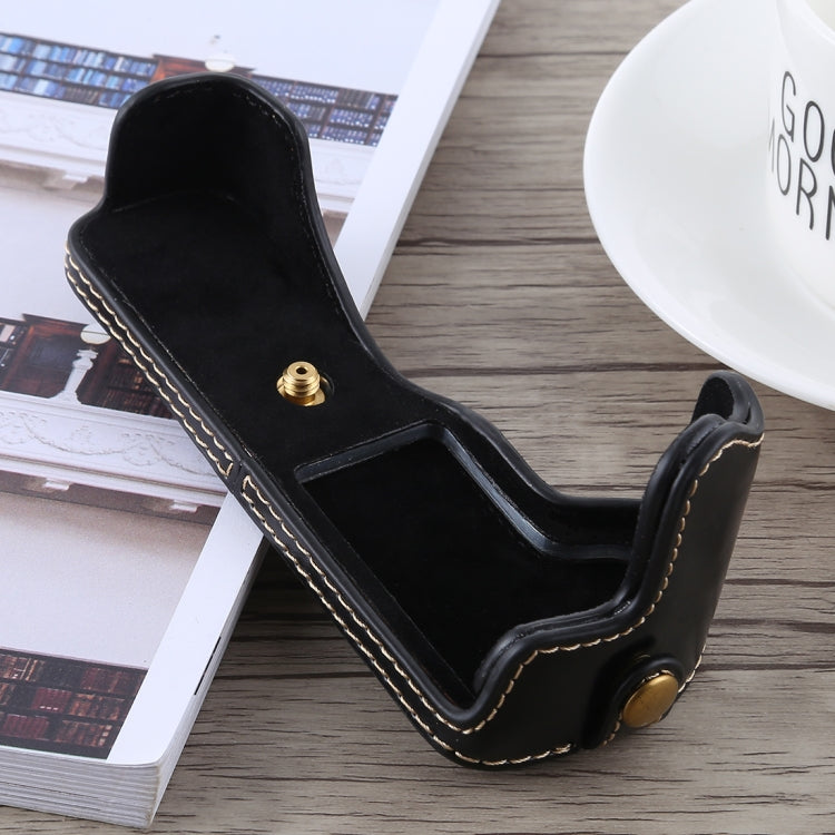 1/4 inch Thread PU Leather Camera Half Case Base for Canon EOS M5(Black) - Half Case by buy2fix | Online Shopping UK | buy2fix