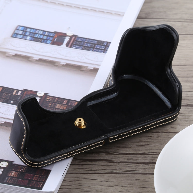 1/4 inch Thread PU Leather Camera Half Case Base for Canon EOS M5(Black) - Half Case by buy2fix | Online Shopping UK | buy2fix