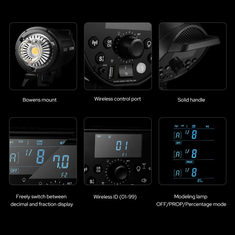 Godox DP1000III-V Studio Flash Photo Light 1000Ws 2.4G Wireless X System Bowens Mount Light (US Plug) - Shoe Mount Flashes by Godox | Online Shopping UK | buy2fix