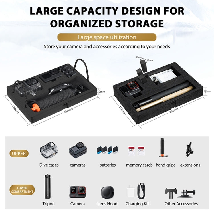 STARTRC DIY Combination Lock Waterproof Dual-layer Suitcase Storage Box (Black) - Carry Cases by STARTRC | Online Shopping UK | buy2fix