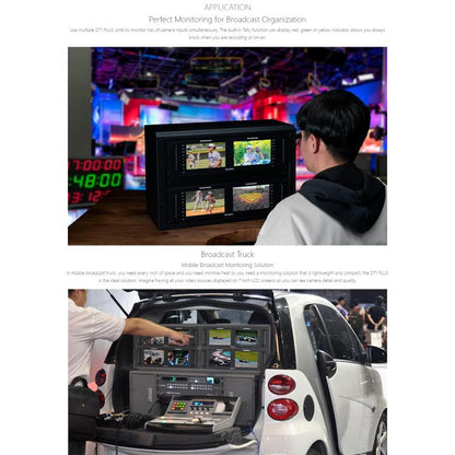 FEELWORLD D71 PLUS Dual 7 inch 3RU Rackmount Monitor 4K HDMI SDI 1920 x 1200 IPS Monitor (EU Plug) - On-camera Monitors by FEELWORLD | Online Shopping UK | buy2fix