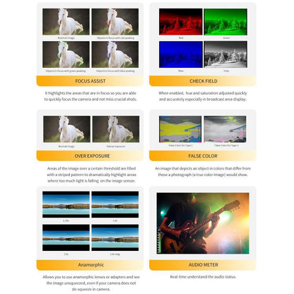 FEELWORLD T51 PLUS Triple 5.5 inch 2RU Rackmount Monitor Full HD 3G-SDI 4KHDMI AV Monitor (EU Plug) - On-camera Monitors by FEELWORLD | Online Shopping UK | buy2fix