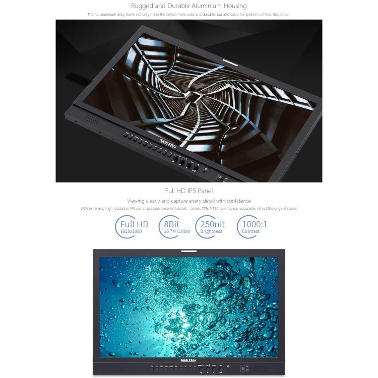 SEETEC P238-9HSD 23.8 inch 3G-SDI 4K HDMI Pro Broadcast LCD Monitor IPS Full HD 1920x1080 Monitor (US Plug) - On-camera Monitors by SEETEC | Online Shopping UK | buy2fix
