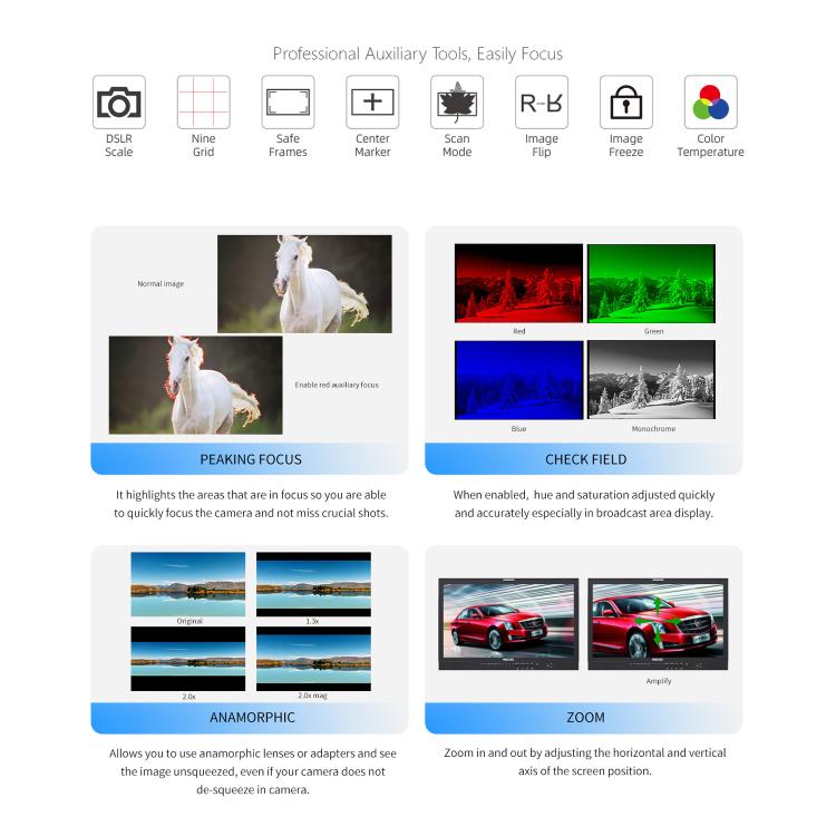 SEETEC P238-9HSD 23.8 inch 3G-SDI 4K HDMI Pro Broadcast LCD Monitor IPS Full HD 1920x1080 Monitor (EU Plug) - On-camera Monitors by SEETEC | Online Shopping UK | buy2fix