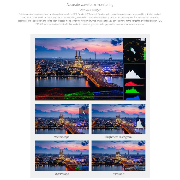 SEETEC P215 PRO-CO 21.5 inch 1000nit High Bright Portable Protective Broadcast Monitor Full HD 1920x1080 Monitor (EU Plug) - On-camera Monitors by SEETEC | Online Shopping UK | buy2fix