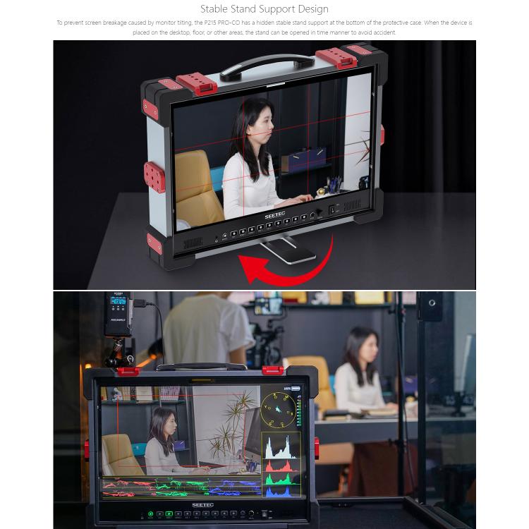 SEETEC P215 PRO-CO 21.5 inch 1000nit High Bright Portable Protective Broadcast Monitor Full HD 1920x1080 Monitor (EU Plug) - On-camera Monitors by SEETEC | Online Shopping UK | buy2fix