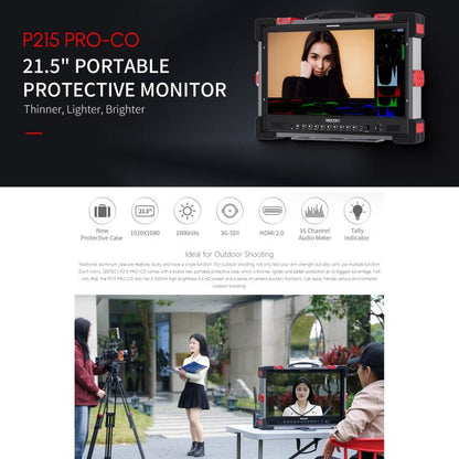 SEETEC P215 PRO-CO 21.5 inch 1000nit High Bright Portable Protective Broadcast Monitor Full HD 1920x1080 Monitor (UK Plug) - On-camera Monitors by SEETEC | Online Shopping UK | buy2fix