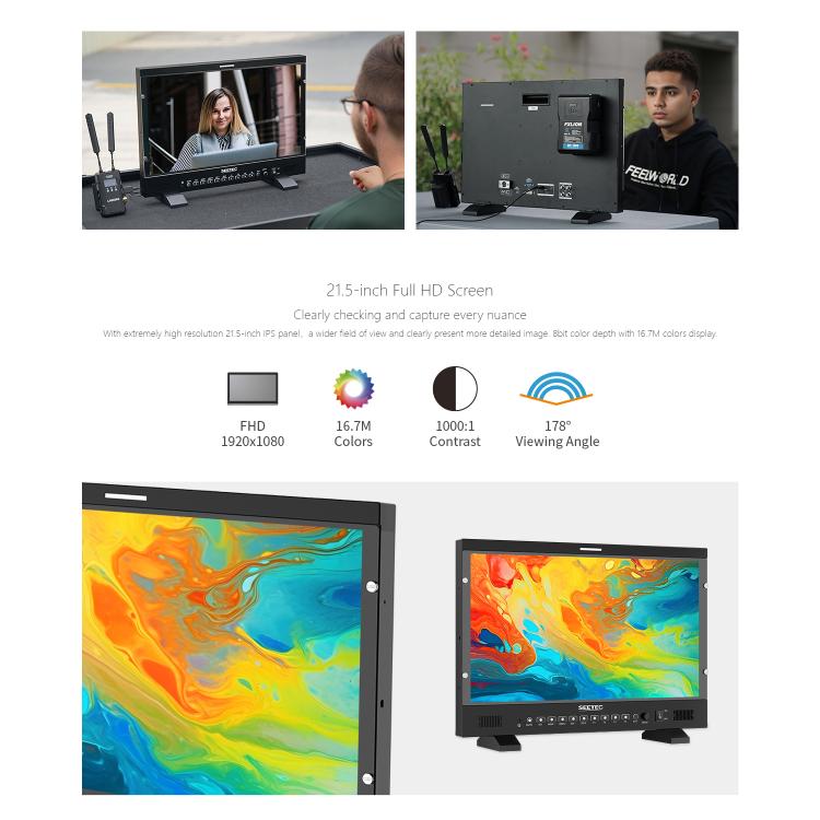 SEETEC P215 PRO 21.5 inch 1000nit High Bright Broadcast Monitor Full HD 1920x1080 Monitor (US Plug) - On-camera Monitors by SEETEC | Online Shopping UK | buy2fix