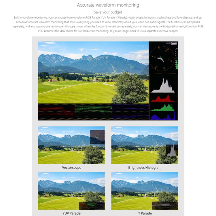 SEETEC P133 PRO 13.3 inch 1000nit High Bright Broadcast Monitor Full HD 1920x1080 Monitor (UK Plug) - On-camera Monitors by SEETEC | Online Shopping UK | buy2fix