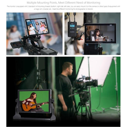 FEELWORLD S10 10.1 inch 12G SDI HDMI2.0 Camera Field Monitor High Brightness 1200nit Touchscreen Monitor (Black) - On-camera Monitors by FEELWORLD | Online Shopping UK | buy2fix