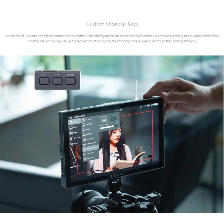 FEELWORLD S10 10.1 inch 12G SDI HDMI2.0 Camera Field Monitor High Brightness 1200nit Touchscreen Monitor (Black) - On-camera Monitors by FEELWORLD | Online Shopping UK | buy2fix