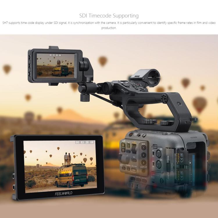 FEELWORLD SH7 7 inch Ultra Bright 2200nit On-camera Monitor SDI HDMI Cross Conversion Monitor (Black) - On-camera Monitors by FEELWORLD | Online Shopping UK | buy2fix