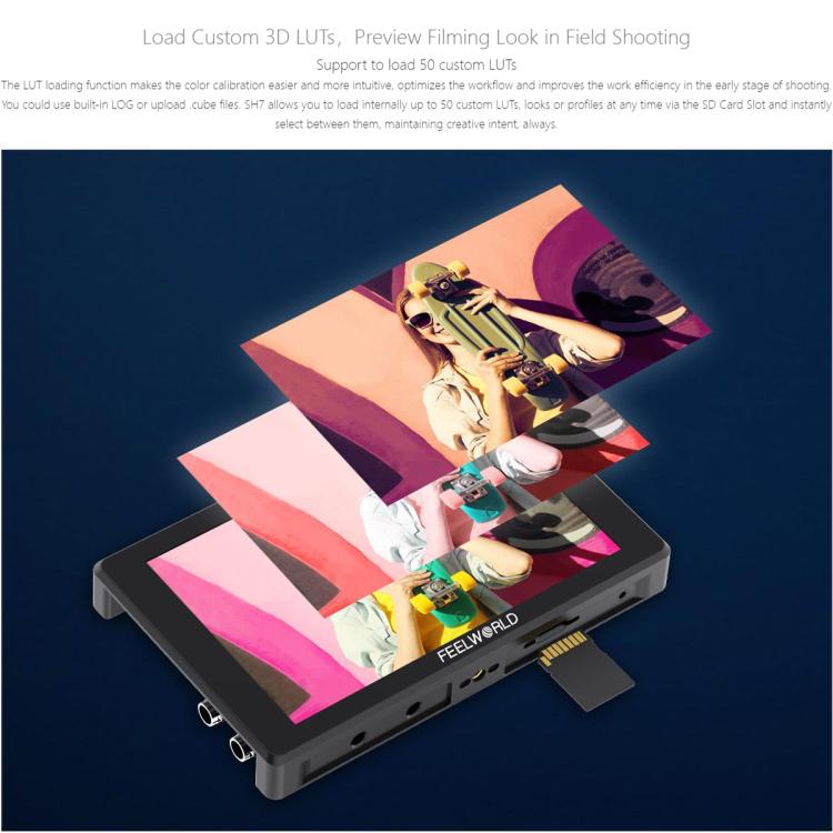 FEELWORLD SH7 7 inch Ultra Bright 2200nit On-camera Monitor SDI HDMI Cross Conversion Monitor (Black) - On-camera Monitors by FEELWORLD | Online Shopping UK | buy2fix