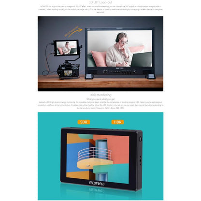 FEELWORLD SH7 7 inch Ultra Bright 2200nit On-camera Monitor SDI HDMI Cross Conversion Monitor (Black) - On-camera Monitors by FEELWORLD | Online Shopping UK | buy2fix
