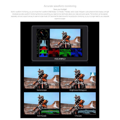 FEELWORLD SH7 7 inch Ultra Bright 2200nit On-camera Monitor SDI HDMI Cross Conversion Monitor (Black) - On-camera Monitors by FEELWORLD | Online Shopping UK | buy2fix