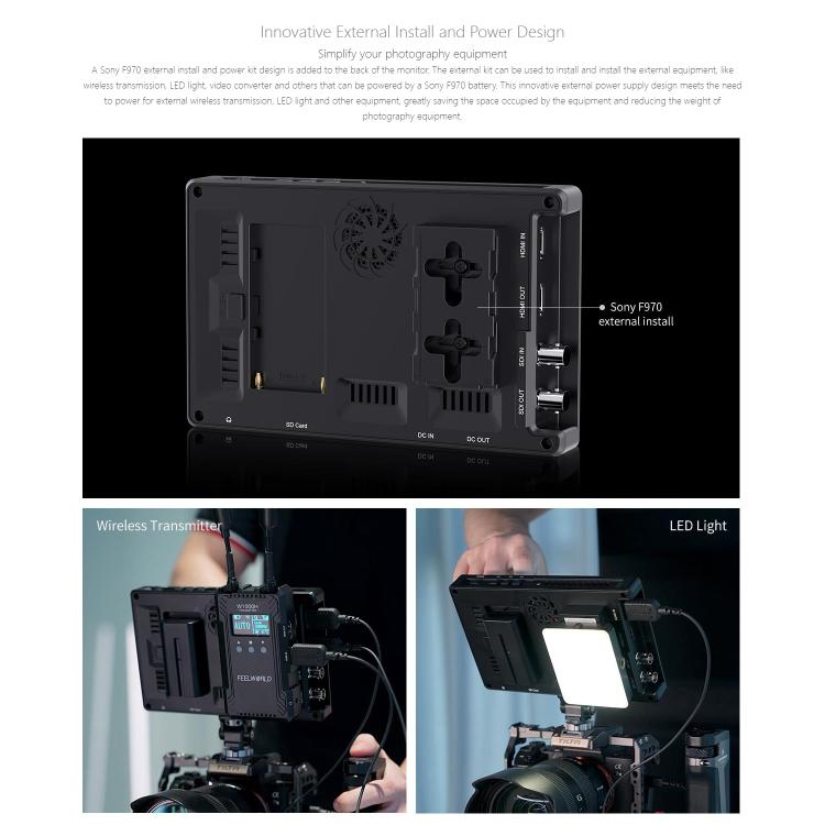 FEELWORLD SH7 7 inch Ultra Bright 2200nit On-camera Monitor SDI HDMI Cross Conversion Monitor (Black) - On-camera Monitors by FEELWORLD | Online Shopping UK | buy2fix