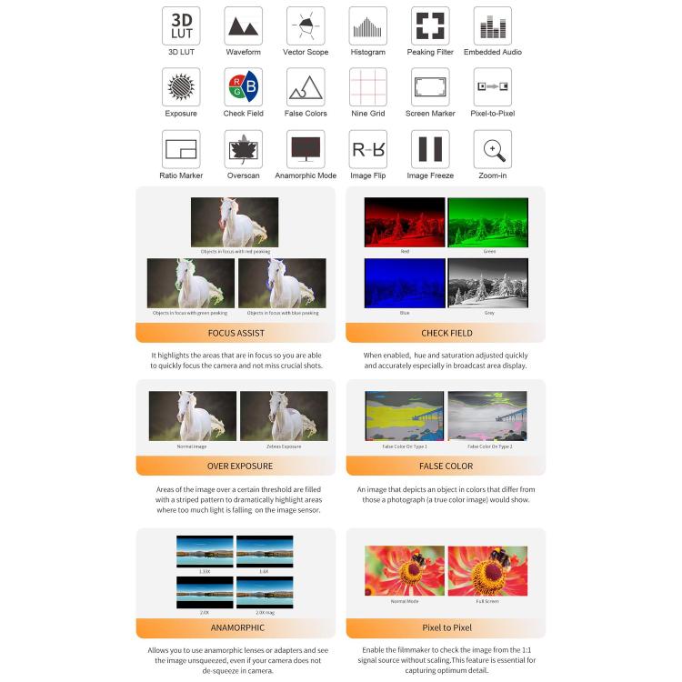 FEELWORLD S7 7 inch 12G SDI HDMI2.0 Camera Field Monitor High Brightness1600nit Touchscreen Monitor (Black) - On-camera Monitors by FEELWORLD | Online Shopping UK | buy2fix