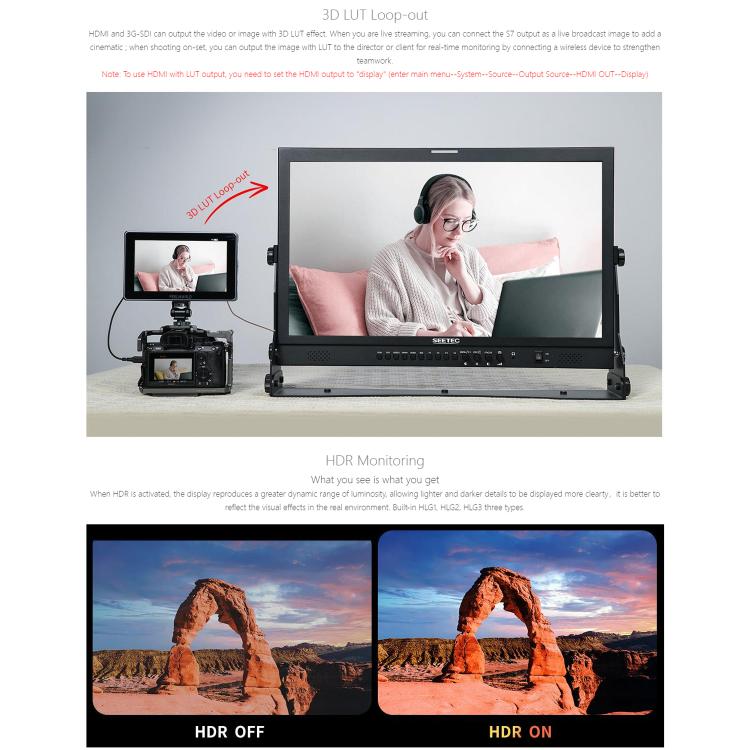 FEELWORLD S7 7 inch 12G SDI HDMI2.0 Camera Field Monitor High Brightness1600nit Touchscreen Monitor (Black) - On-camera Monitors by FEELWORLD | Online Shopping UK | buy2fix