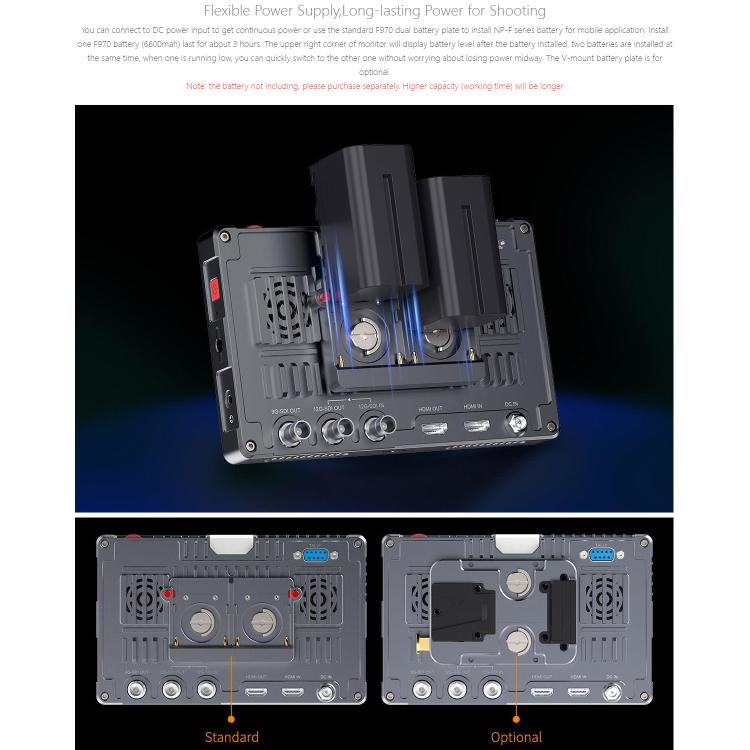 FEELWORLD S7 7 inch 12G SDI HDMI2.0 Camera Field Monitor High Brightness1600nit Touchscreen Monitor (Black) - On-camera Monitors by FEELWORLD | Online Shopping UK | buy2fix