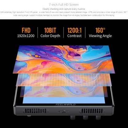 FEELWORLD S7 7 inch 12G SDI HDMI2.0 Camera Field Monitor High Brightness1600nit Touchscreen Monitor (Black) - On-camera Monitors by FEELWORLD | Online Shopping UK | buy2fix