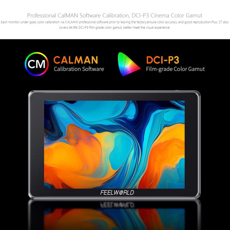 FEELWORLD S7 7 inch 12G SDI HDMI2.0 Camera Field Monitor High Brightness1600nit Touchscreen Monitor (Black) - On-camera Monitors by FEELWORLD | Online Shopping UK | buy2fix