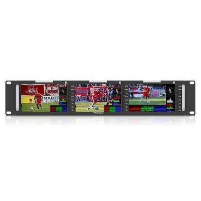 FEELWORLD T51 PLUS-H Triple 5.5 inch 2RU Rackmount Monitor Full HD 4K HDMI SDI AV Monitor (US Plug) - On-camera Monitors by FEELWORLD | Online Shopping UK | buy2fix