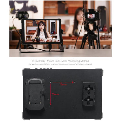 FEELWORLD T10 10.1 inch Aluminium DSLR Camera Field Monitor Touch Screen 4K HDMI Monitor (Black) - On-camera Monitors by FEELWORLD | Online Shopping UK | buy2fix