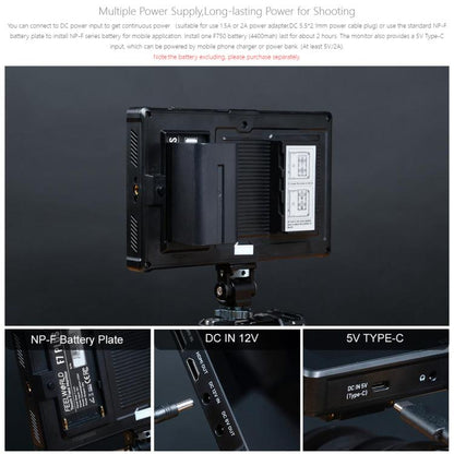 FEELWORLD F7 PLUS 7 inch DSLR Camera Field Monitor Touch Screen 4K HDMI High Brightness 1200nit Monitor (Black) - On-camera Monitors by FEELWORLD | Online Shopping UK | buy2fix