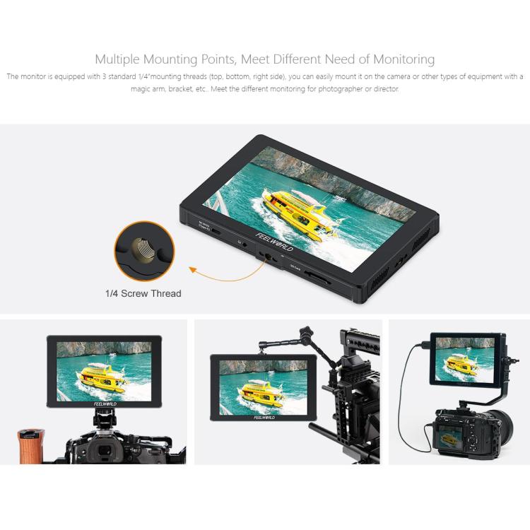 FEELWORLD F7 PLUS 7 inch DSLR Camera Field Monitor Touch Screen 4K HDMI High Brightness 1200nit Monitor (Black) - On-camera Monitors by FEELWORLD | Online Shopping UK | buy2fix