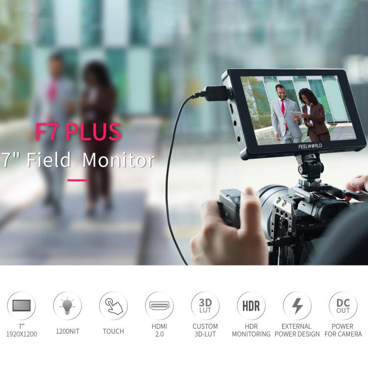 FEELWORLD F7 PLUS 7 inch DSLR Camera Field Monitor Touch Screen 4K HDMI High Brightness 1200nit Monitor (Black) - On-camera Monitors by FEELWORLD | Online Shopping UK | buy2fix
