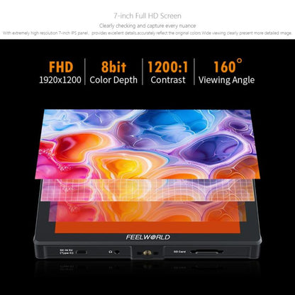 FEELWORLD F7 PLUS 7 inch DSLR Camera Field Monitor Touch Screen 4K HDMI High Brightness 1200nit Monitor (Black) - On-camera Monitors by FEELWORLD | Online Shopping UK | buy2fix